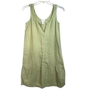 Nicole Miller Midi Dress Womens Sz S Linen Minimalist Tiered Cottagecore Coastal